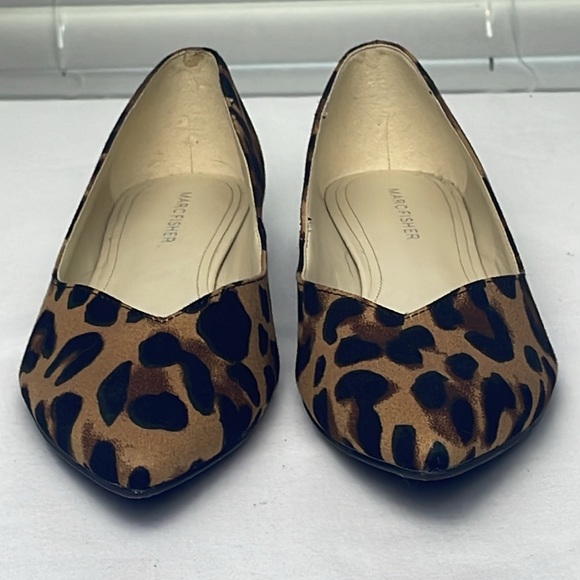 🐆 Like New MARC FISHER ANALIA Pointed Toe Ballet Flats leopard Women’s Size 6.5 - Picture 2 of 10